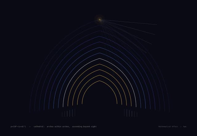 Cathedral — h(x) = Σ Aₙ sin(nπx/L), n → ∞