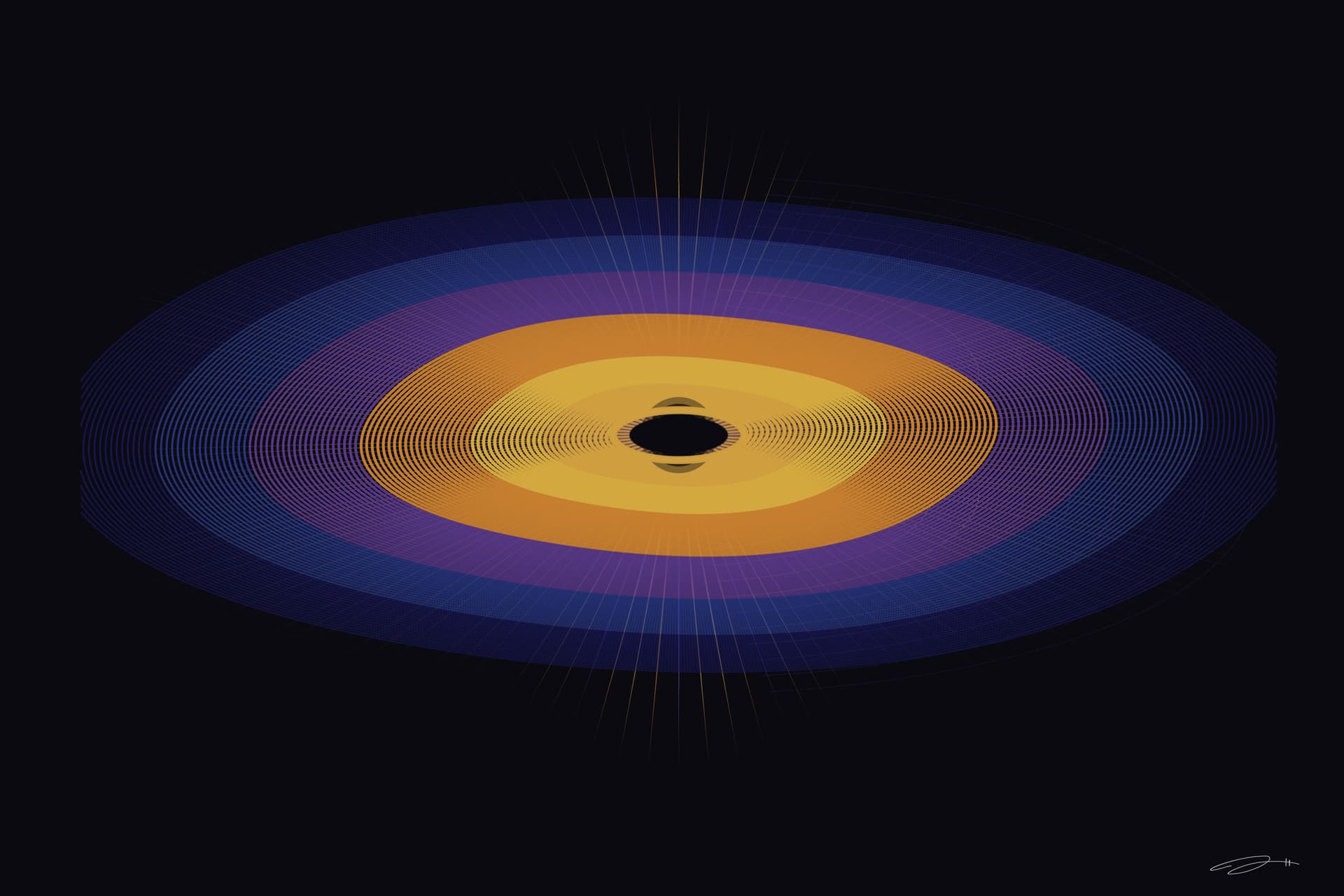 Singularity — minimalist mathematical fine art print from the awe series by Geometry of Feeling