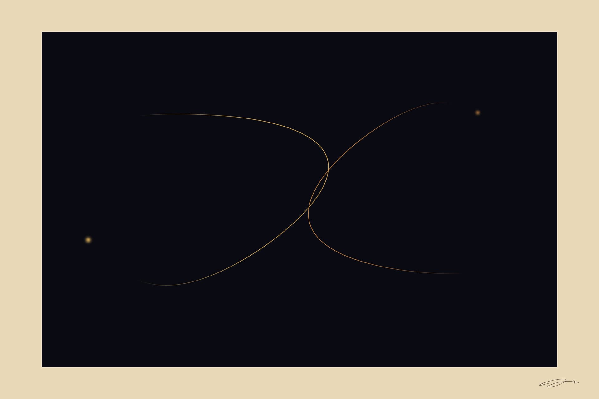 Encounter — minimalist mathematical fine art print from the connection series by Geometry of Feeling