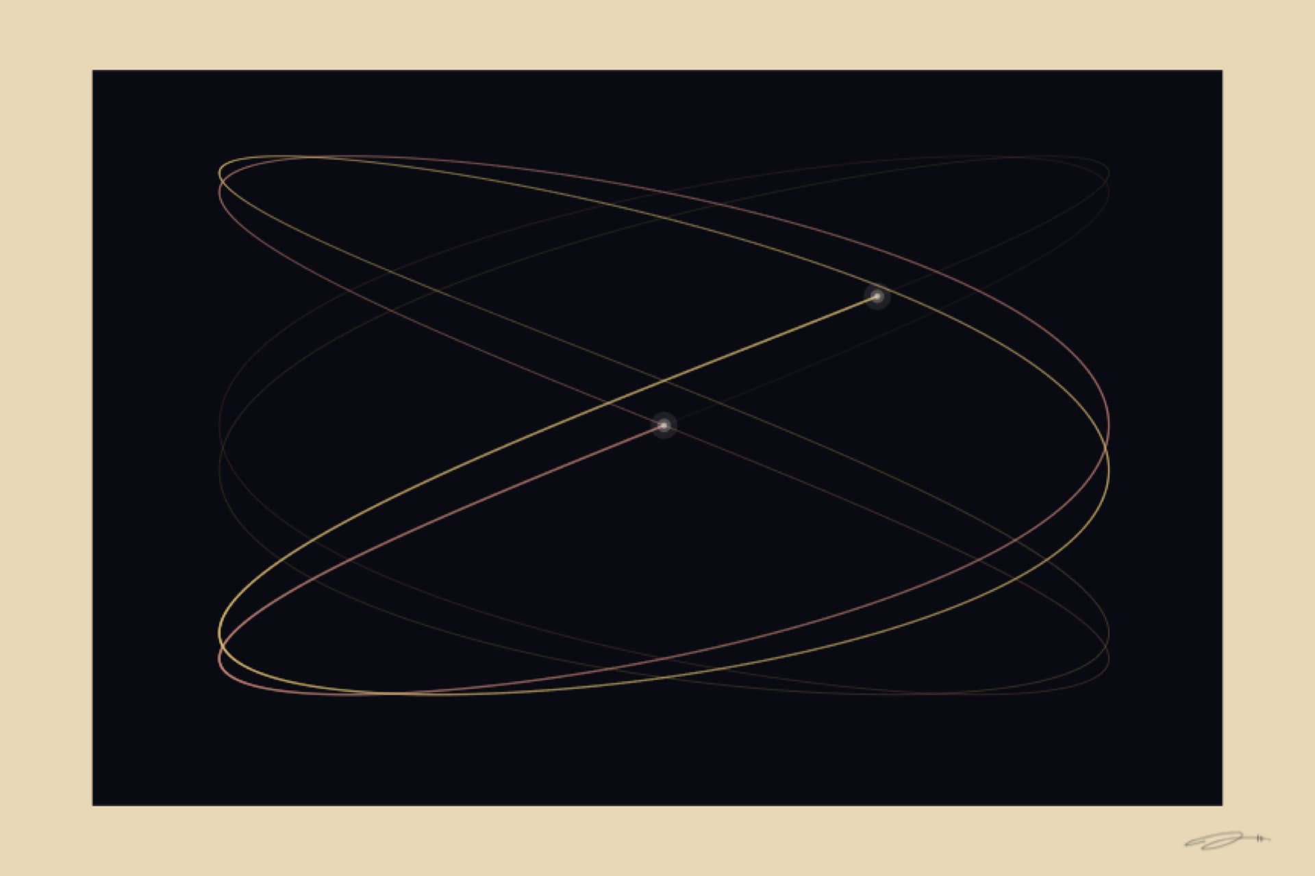 Lissajous — minimalist mathematical fine art print from the connection series by Geometry of Feeling