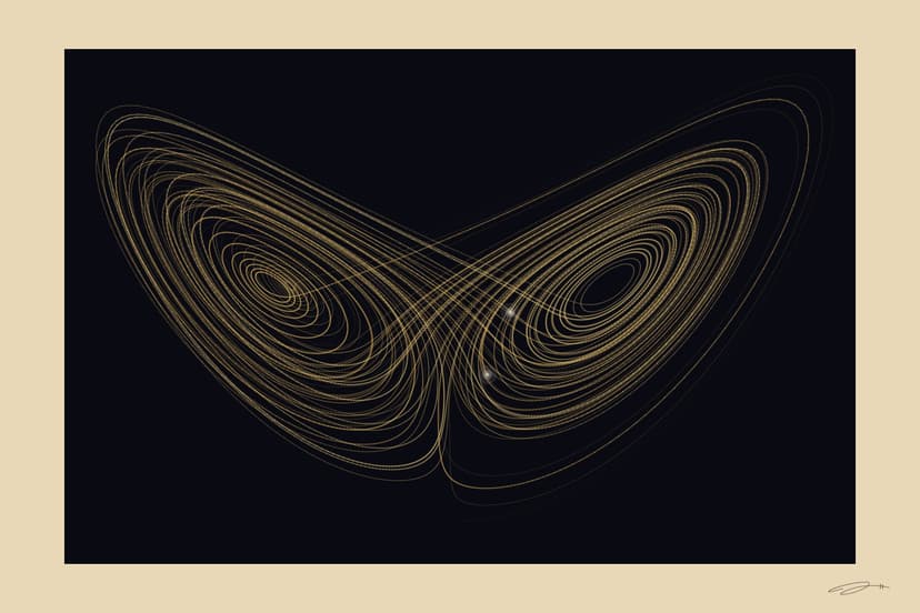 Lorenz — mathematical art print from the CONNECTION series exploring attraction, companionship, the space between two people