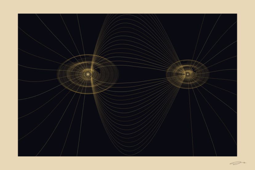 Magnetic — mathematical art print from the CONNECTION series exploring attraction, companionship, the space between two people