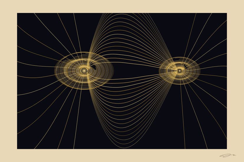 Magnetic — mathematical art print from the CONNECTION series exploring attraction, companionship, the space between two people