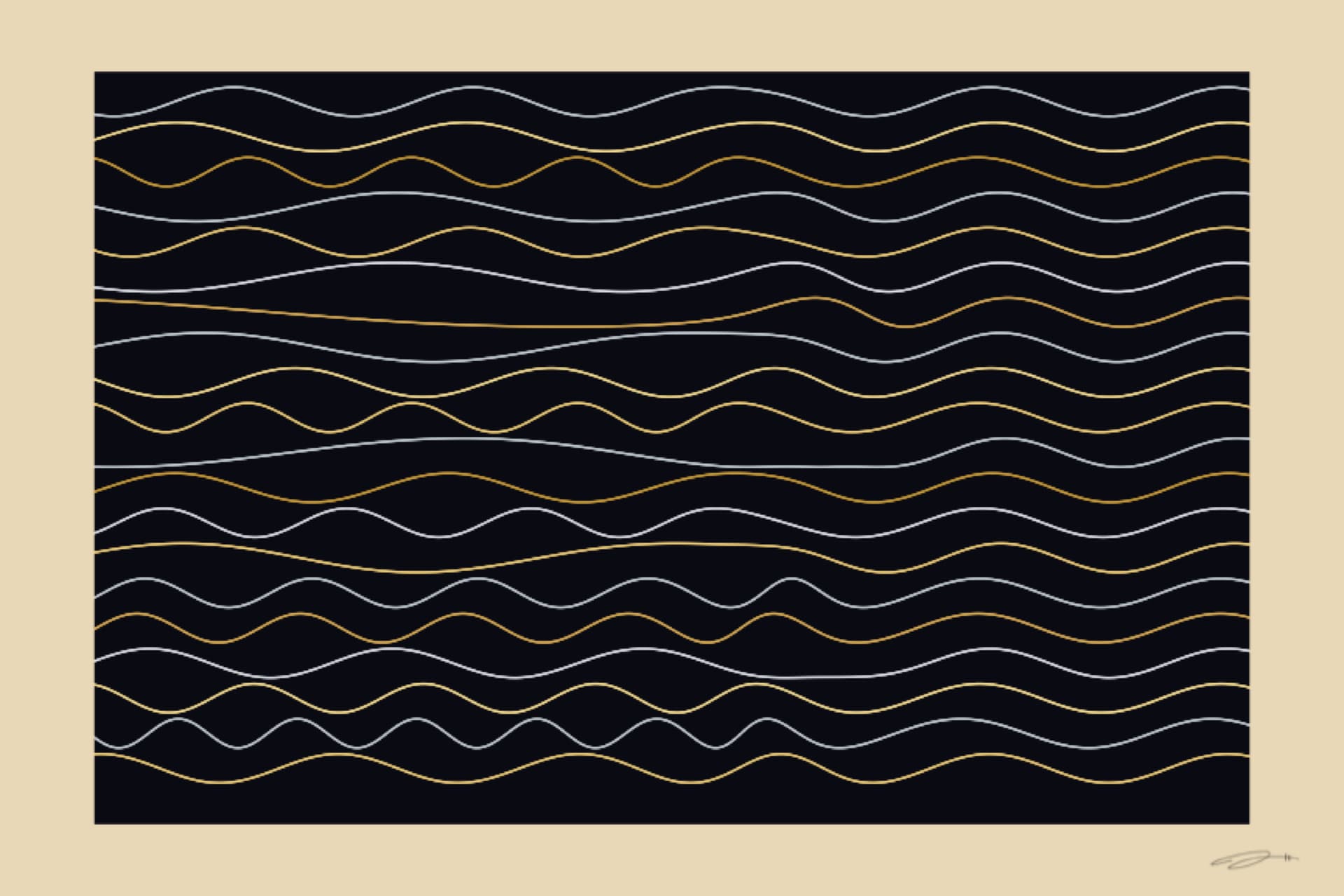 Phase Sync — minimalist mathematical fine art print from the connection series by Geometry of Feeling