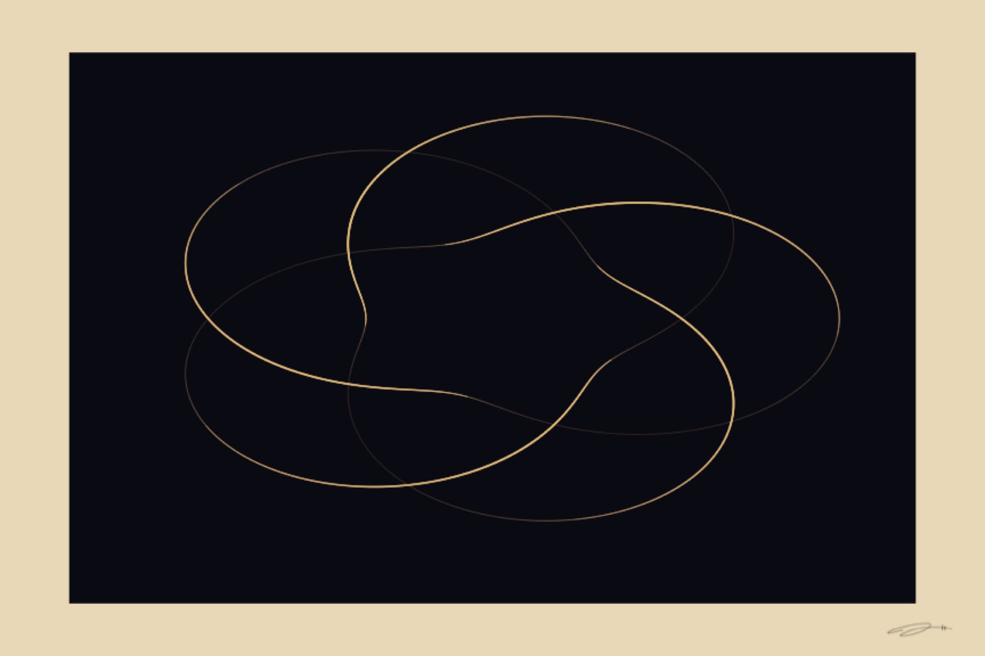 Torus Knot — minimalist mathematical fine art print from the connection series by Geometry of Feeling