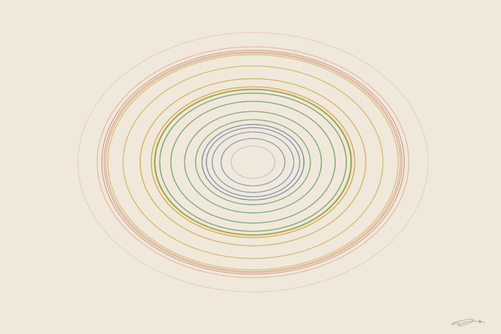 Breathing — minimalist mathematical fine art print from the cycles series by Geometry of Feeling