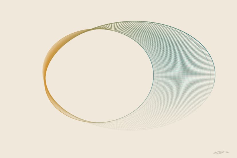 Möbius — mathematical art print from the CYCLES series exploring return, repetition, the pattern that comes back