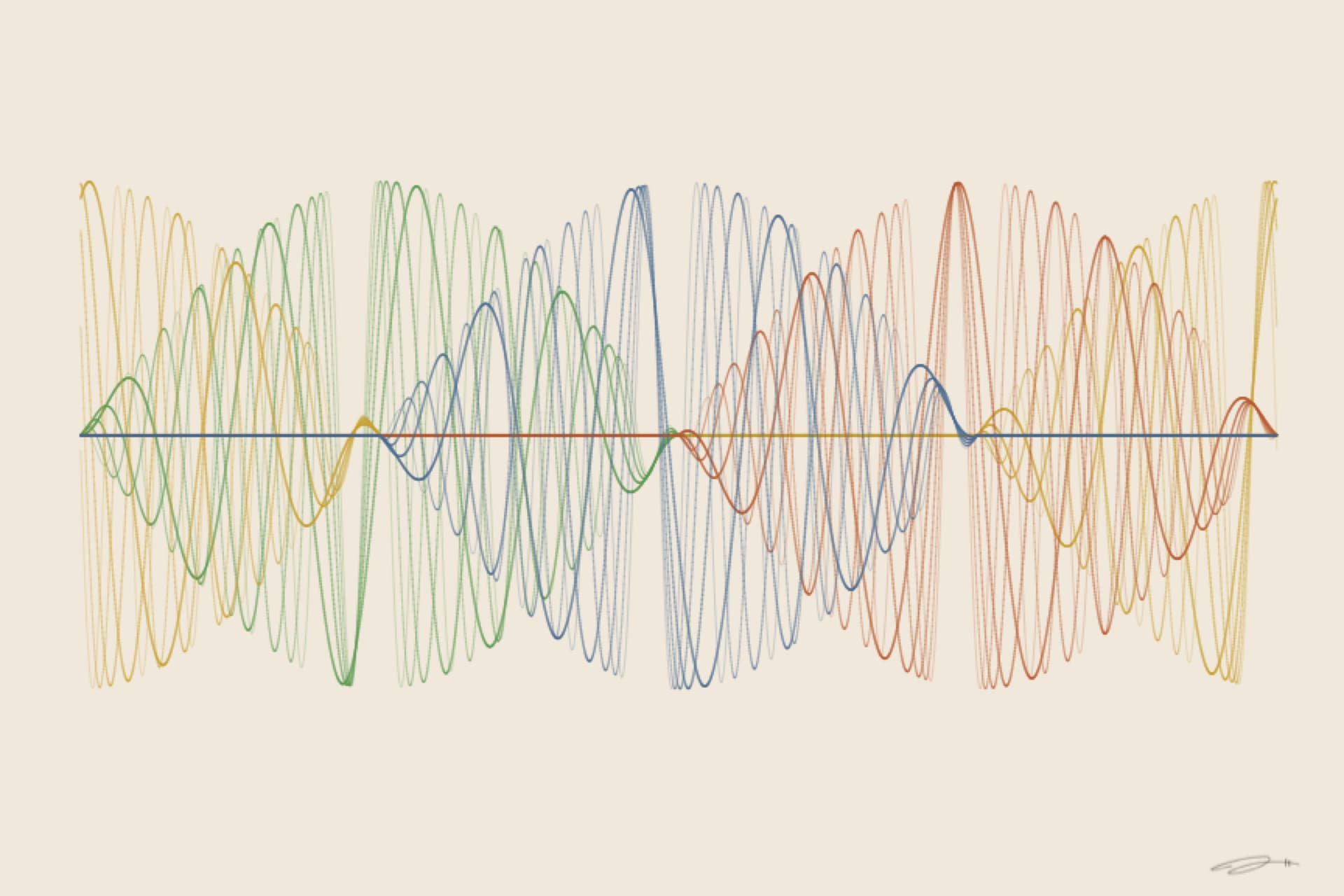 Seasons — minimalist mathematical fine art print from the cycles series by Geometry of Feeling