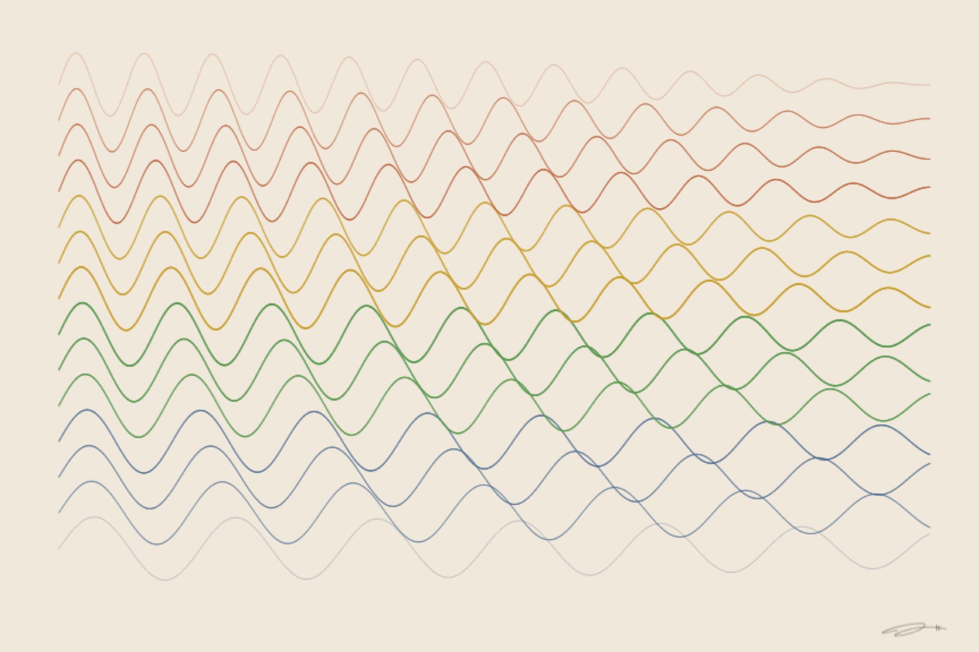 Tidal — minimalist mathematical fine art print from the cycles series by Geometry of Feeling