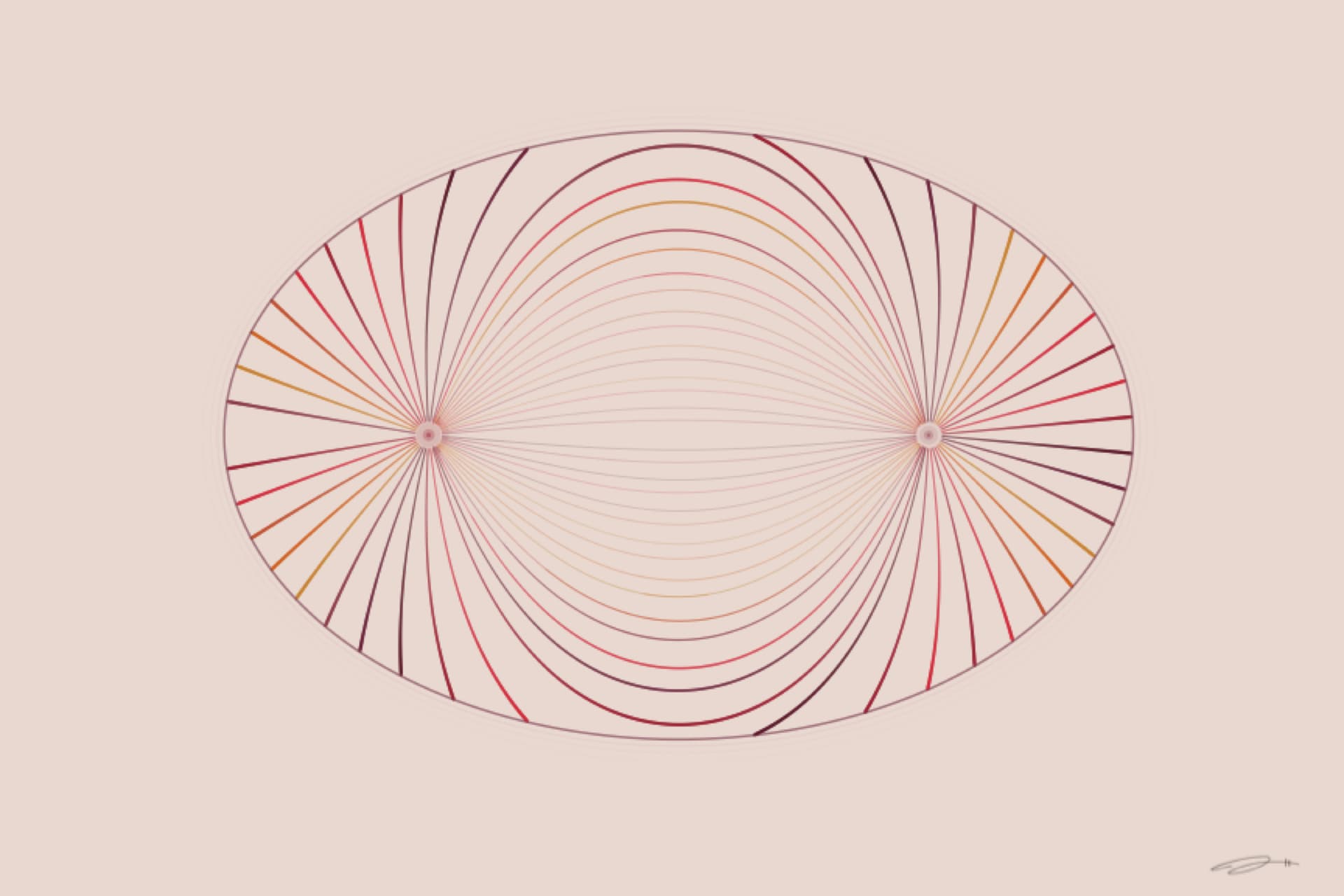 Magnetism — minimalist mathematical fine art print from the desire series by Geometry of Feeling