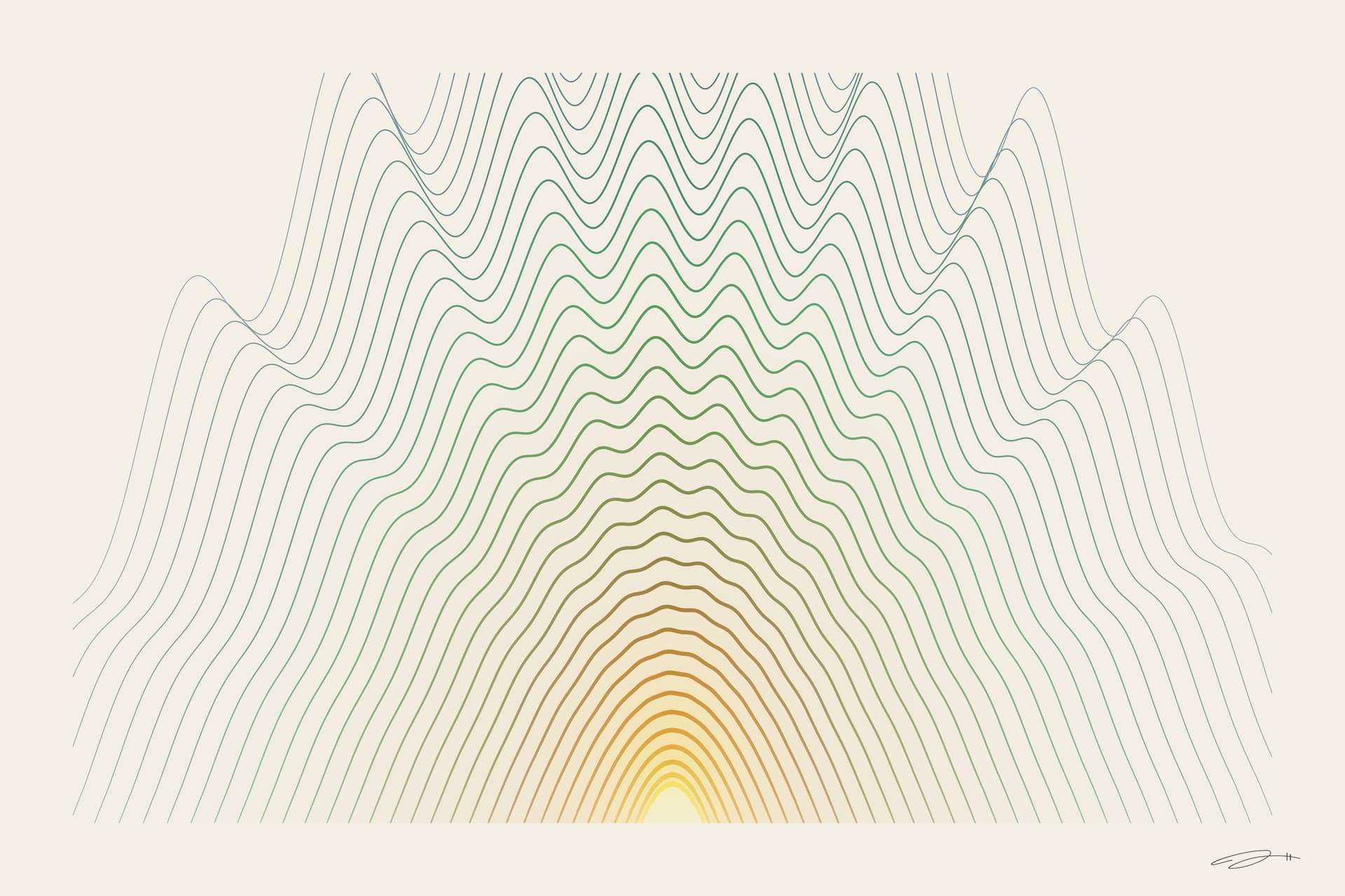 Strata — minimalist mathematical fine art print from the growth series by Geometry of Feeling