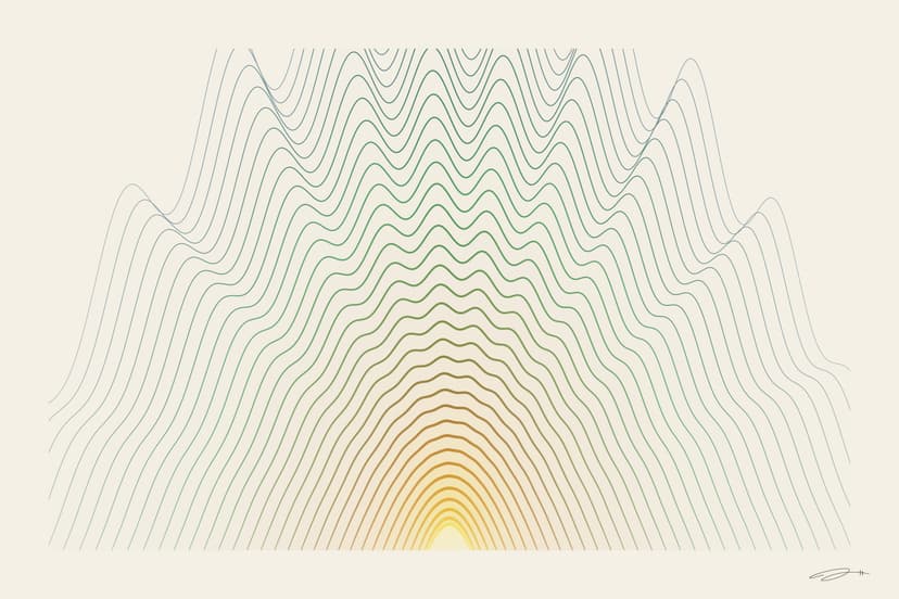 Strata — mathematical art print from the GROWTH series exploring emergence, branching, reaching toward light