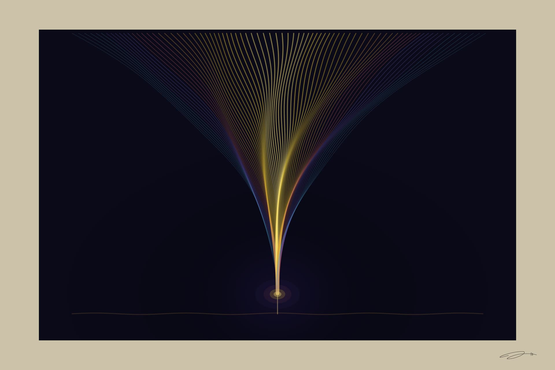 Plumb — minimalist mathematical fine art print from the humility series by Geometry of Feeling