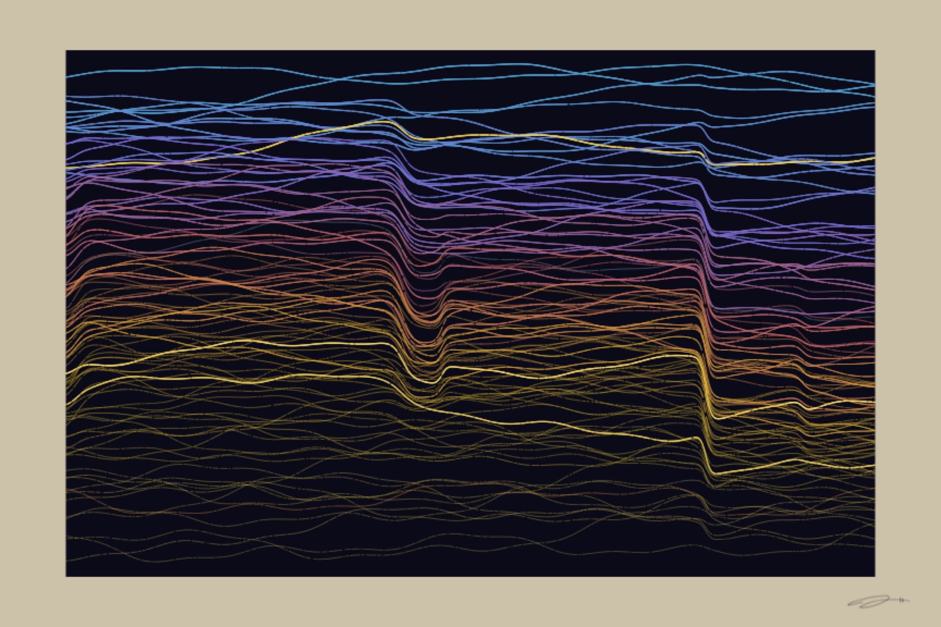 Strata — minimalist mathematical fine art print from the humility series by Geometry of Feeling