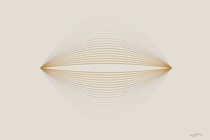 Magnetic — mathematical art print from the LONGING series exploring reaching toward what recedes, the ache of distance