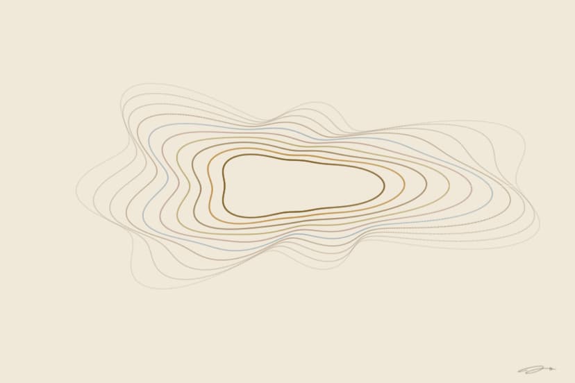 Heirloom — mathematical art print from the NOSTALGIA series exploring remembering, fading, the warmth of what was