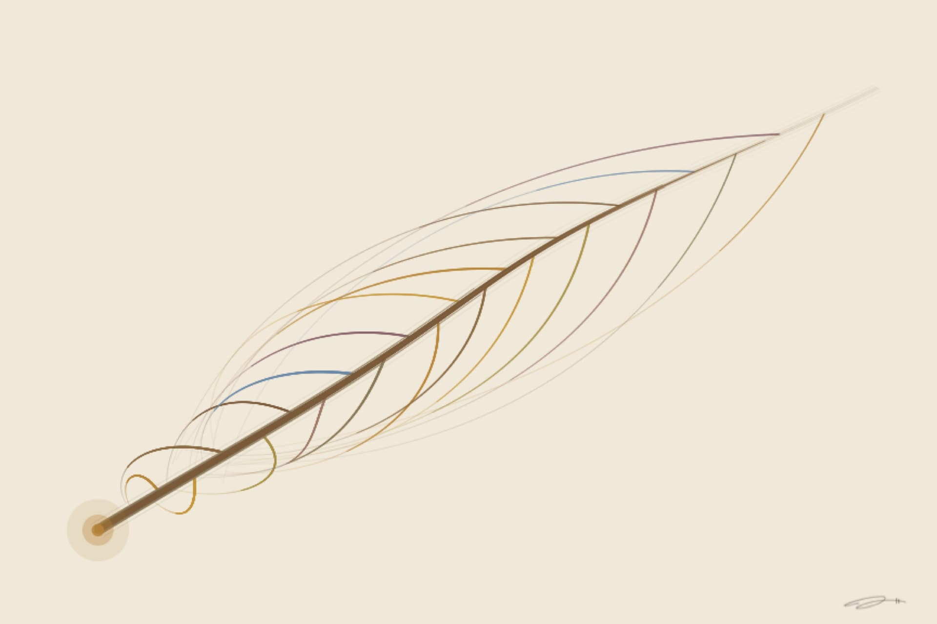 Reaching — minimalist mathematical fine art print from the nostalgia series by Geometry of Feeling