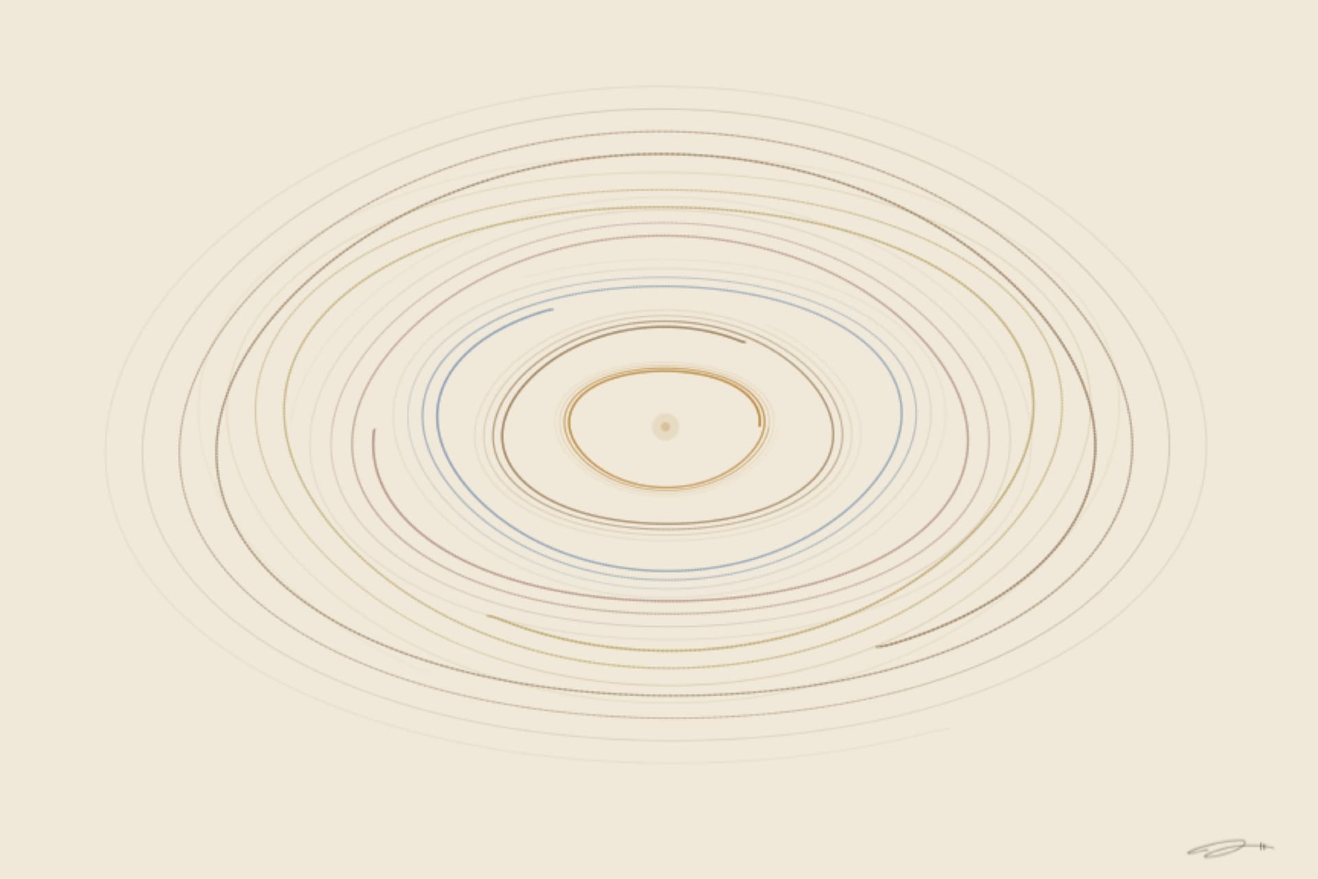 Saudade — minimalist mathematical fine art print from the nostalgia series by Geometry of Feeling