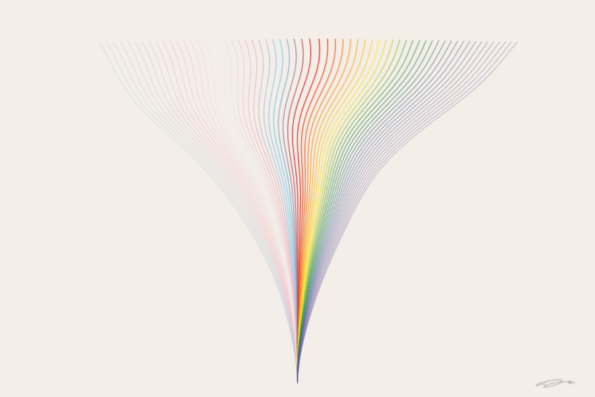 Unfurling — minimalist mathematical fine art print from the pride series by Geometry of Feeling