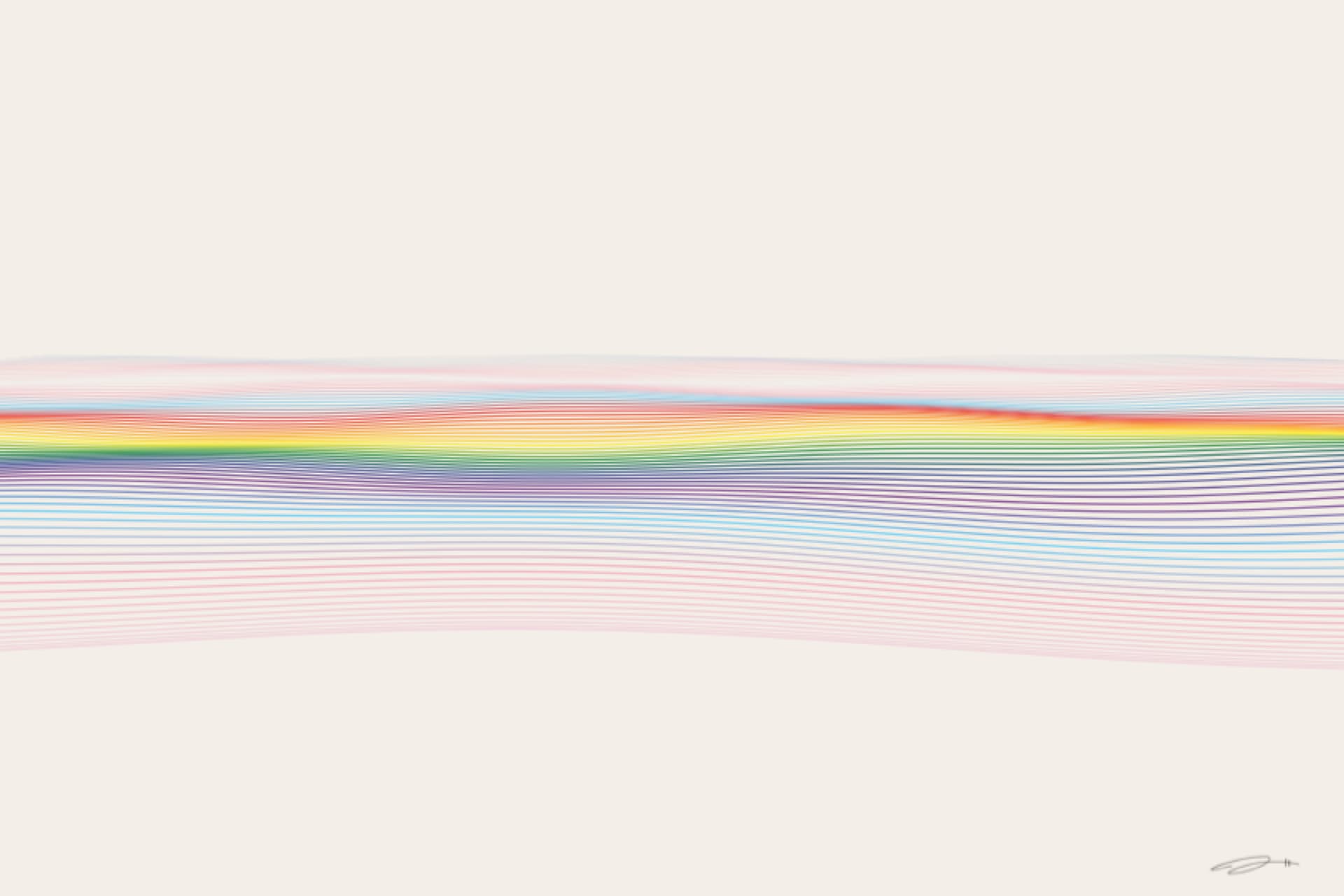 Waves — minimalist mathematical fine art print from the pride series by Geometry of Feeling