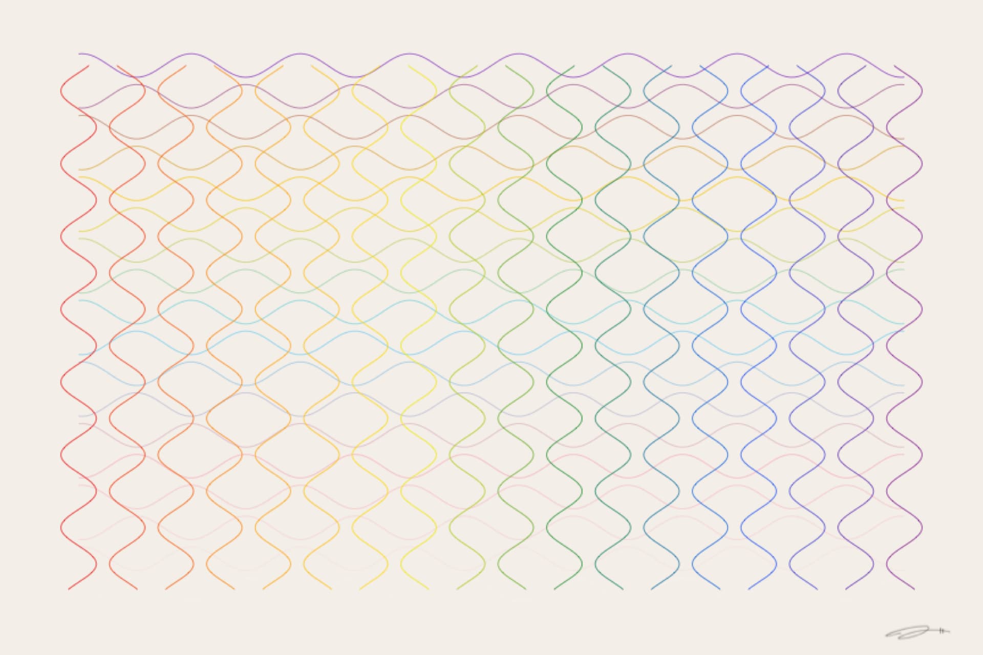 Woven Resilience — minimalist mathematical fine art print from the pride series by Geometry of Feeling