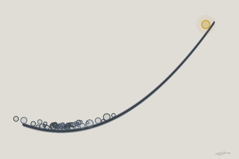 Basin — mathematical art print from the SOLITUDE series exploring aloneness, vast space, a single presence