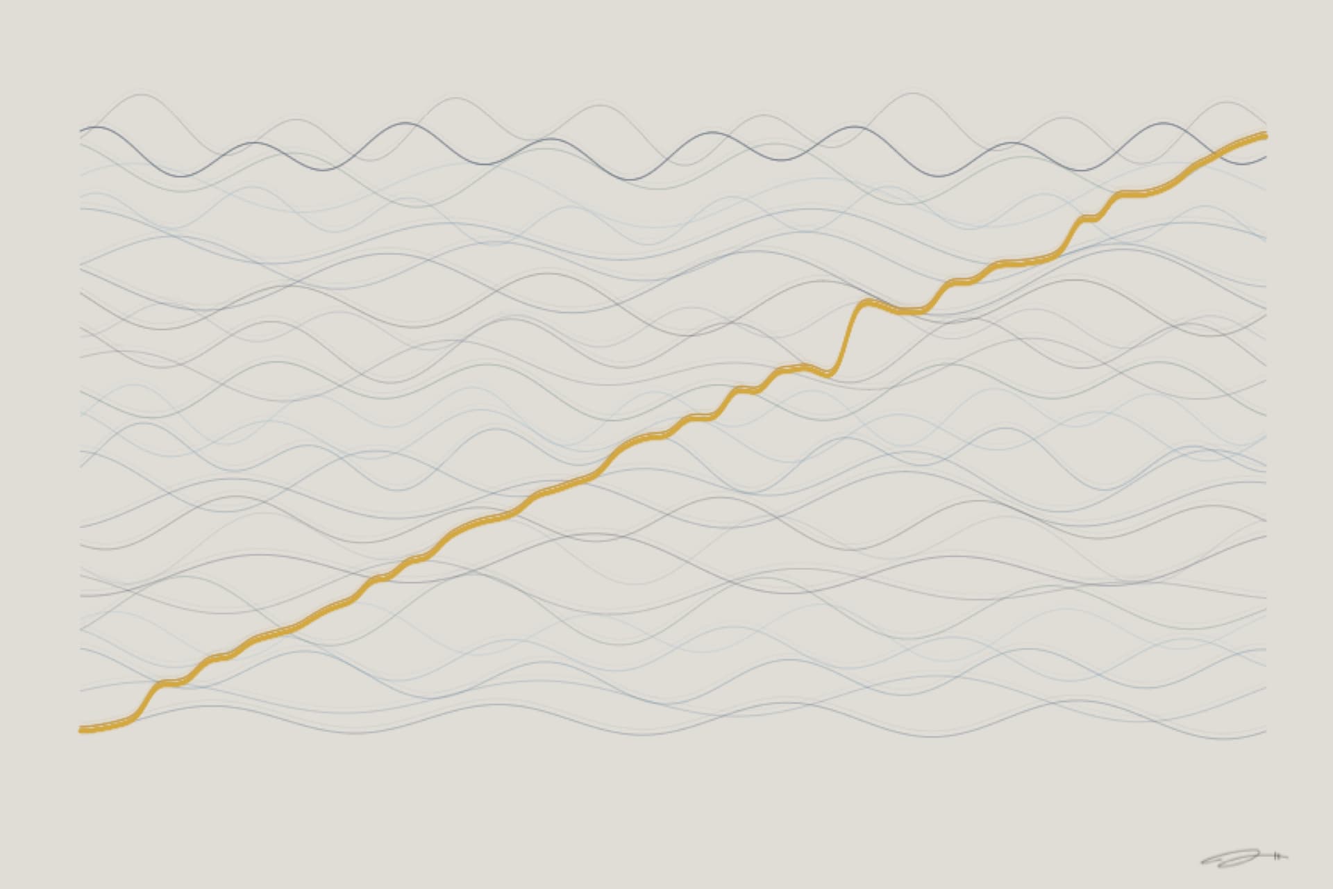 Drift — minimalist mathematical fine art print from the solitude series by Geometry of Feeling