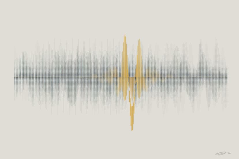 Signal — mathematical art print from the SOLITUDE series exploring aloneness, vast space, a single presence