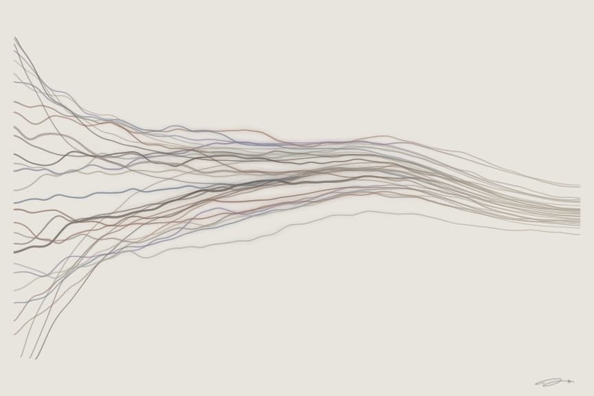 Flow — minimalist mathematical fine art print from the surrender series by Geometry of Feeling