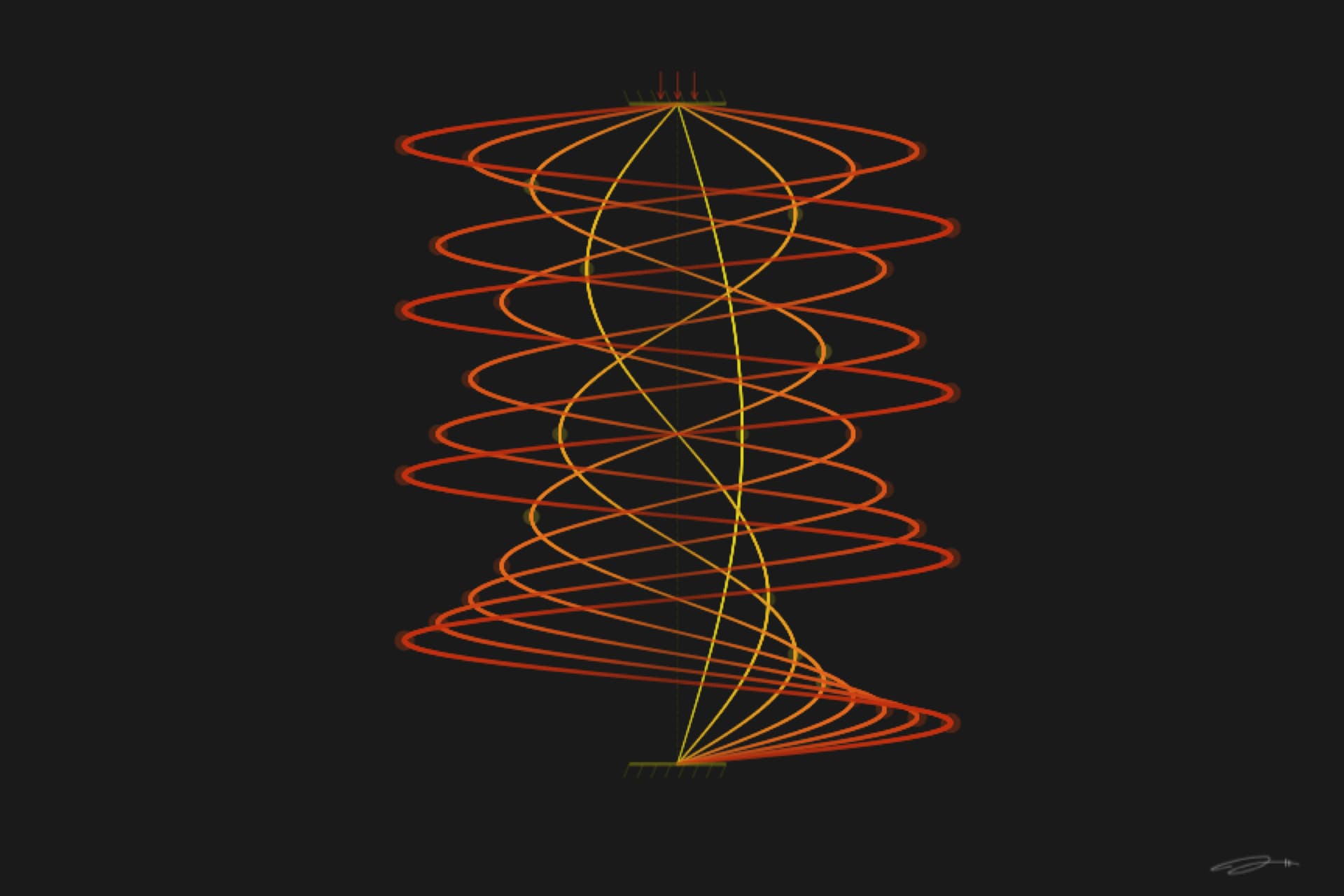 Buckling — minimalist mathematical fine art print from the tension series by Geometry of Feeling