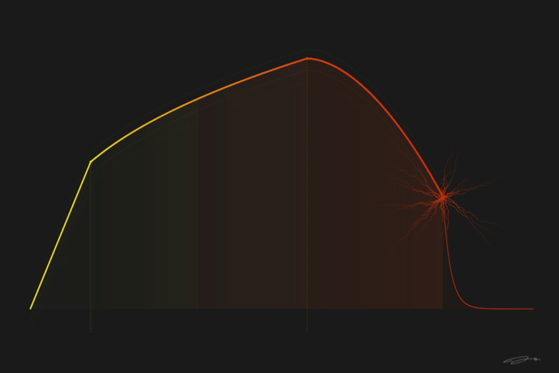Fracture — minimalist mathematical fine art print from the tension series by Geometry of Feeling