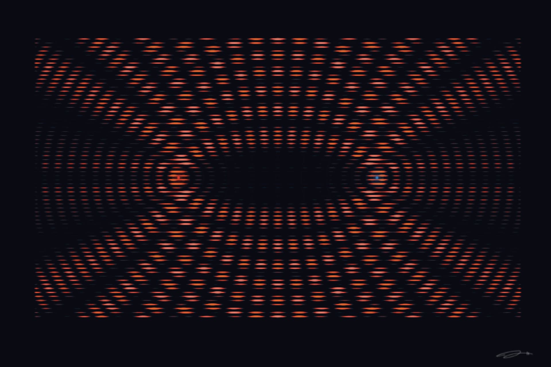 Interference — minimalist mathematical fine art print from the tension series by Geometry of Feeling