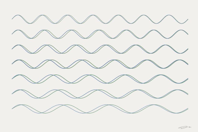 Breath Together — mathematical art print from the TRUST series exploring synchrony, mutual vulnerability, shared rhythm
