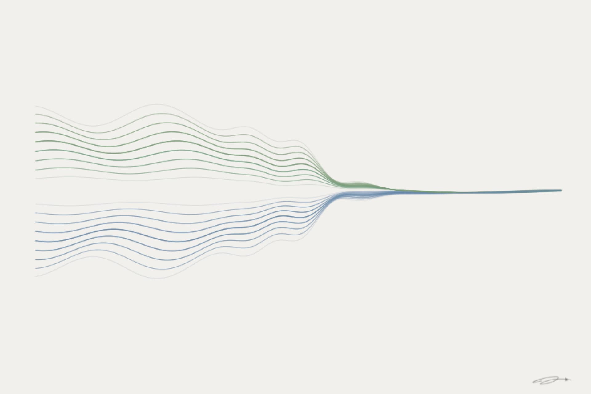 Handshake — minimalist mathematical fine art print from the trust series by Geometry of Feeling