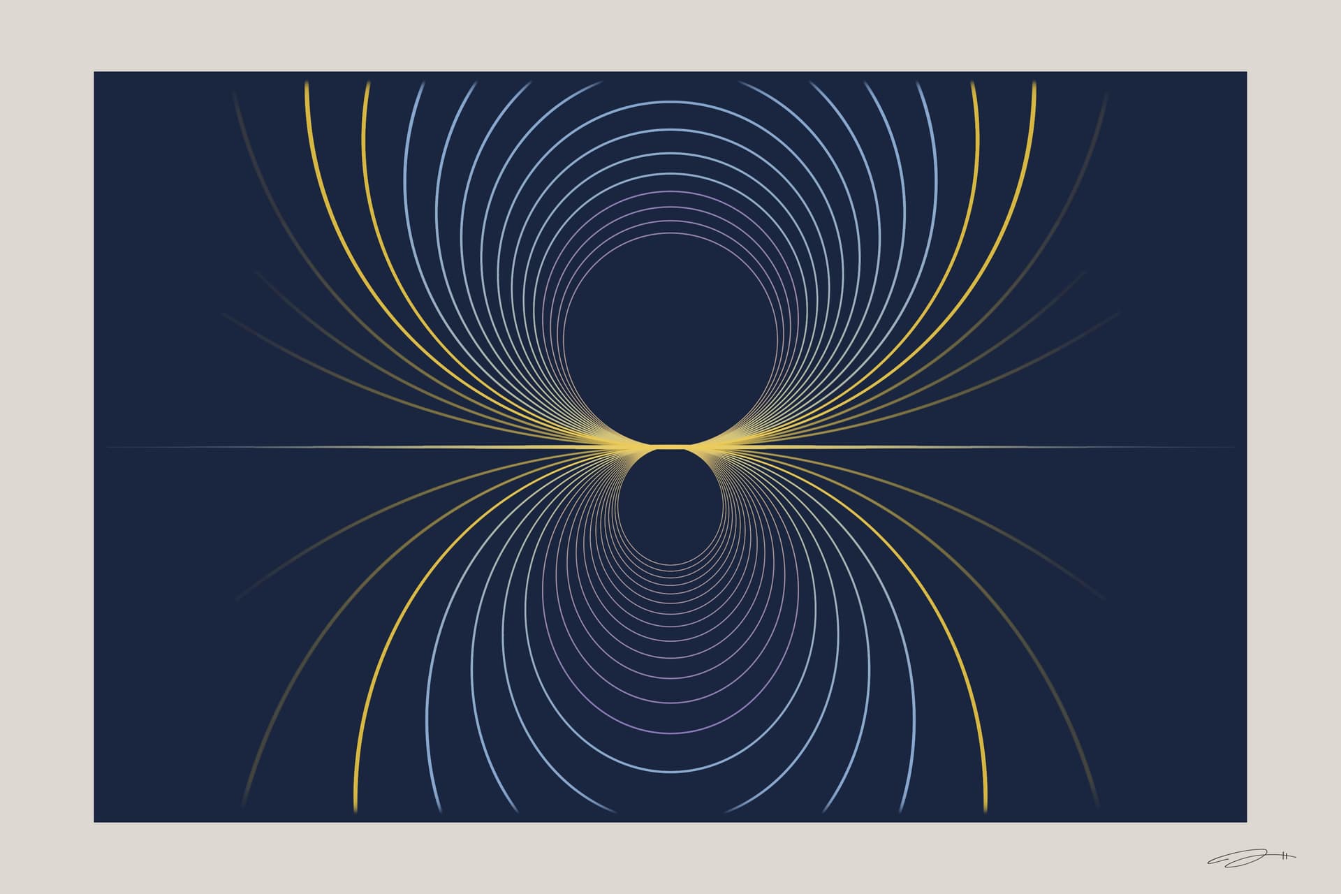 Meditation — minimalist mathematical fine art print from the wonder series by Geometry of Feeling